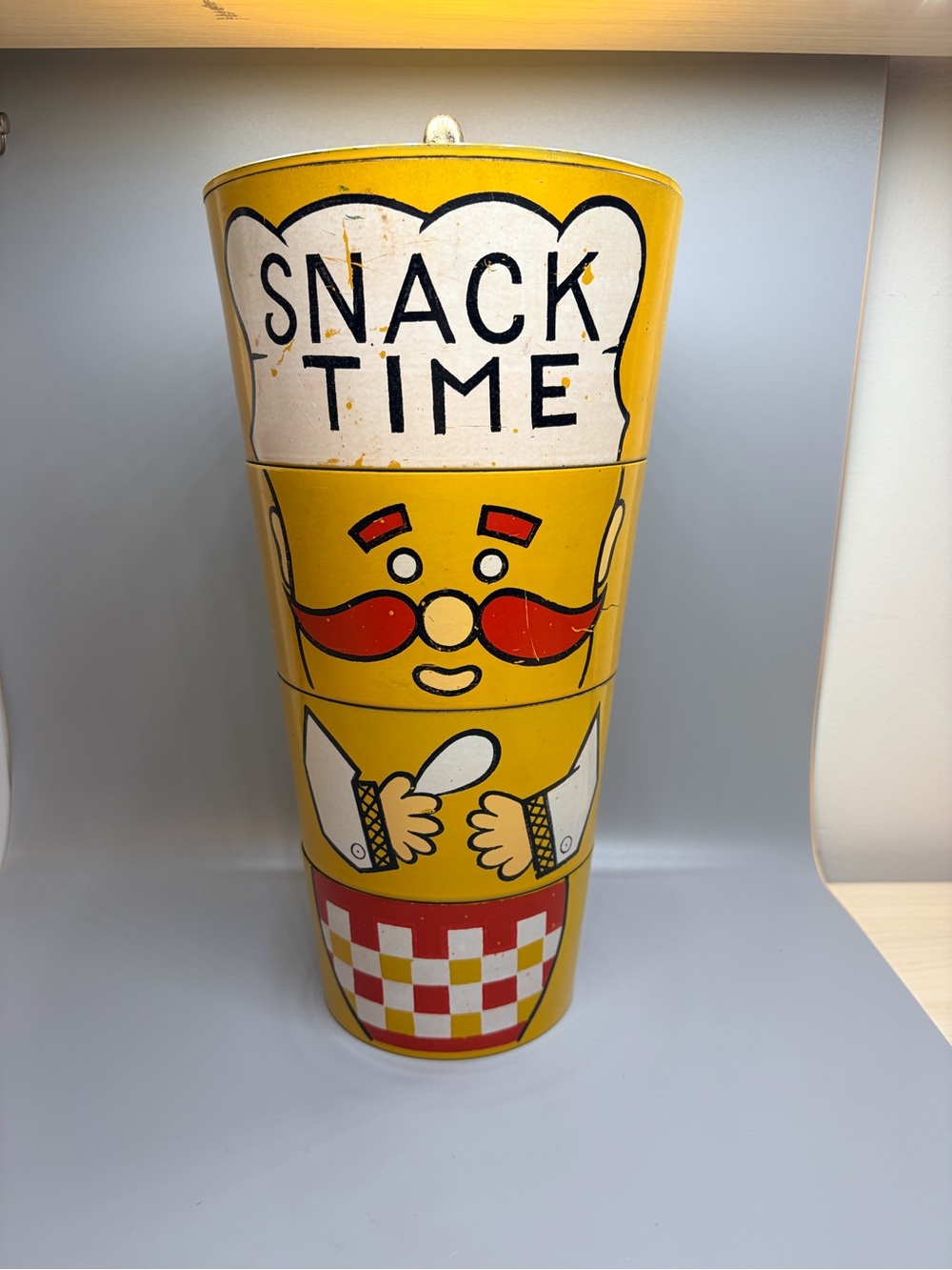 Prince Yellow 'Snack Time' Stacked Tin Canister Set